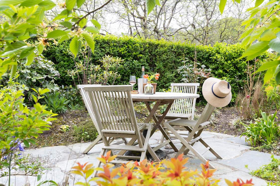 Enjoy a glass of wine in this pretty spot.