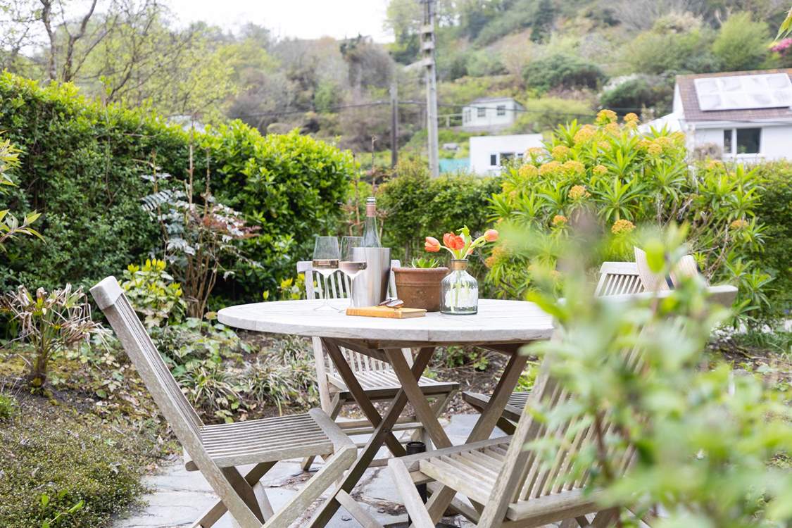 Surrounded by beautiful planting.