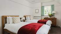 With dual-aspect windows the twin room is bright and tranquil.