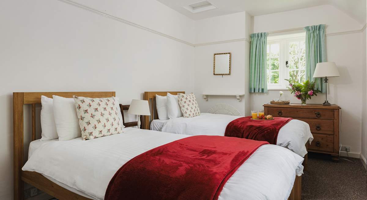 With dual-aspect windows the twin room is bright and tranquil.