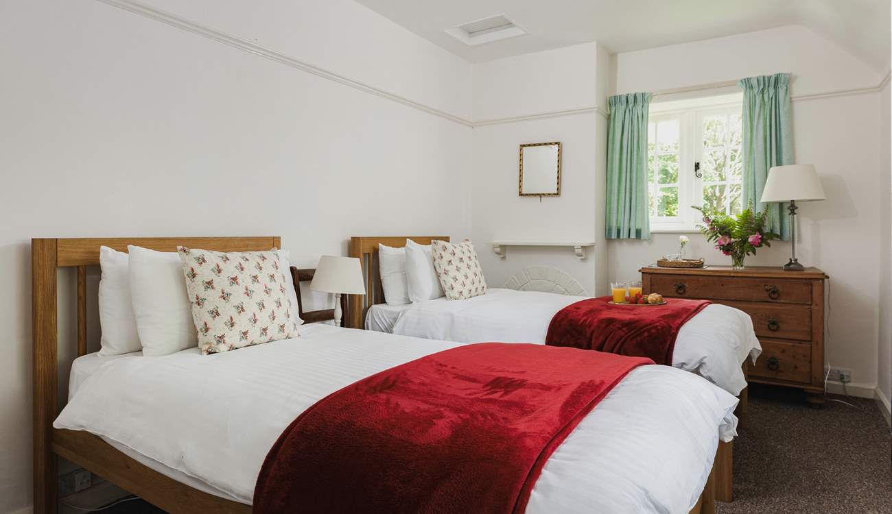 With dual-aspect windows the twin room is bright and tranquil.