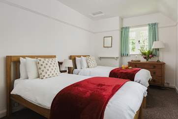 With dual-aspect windows the twin room is bright and tranquil.