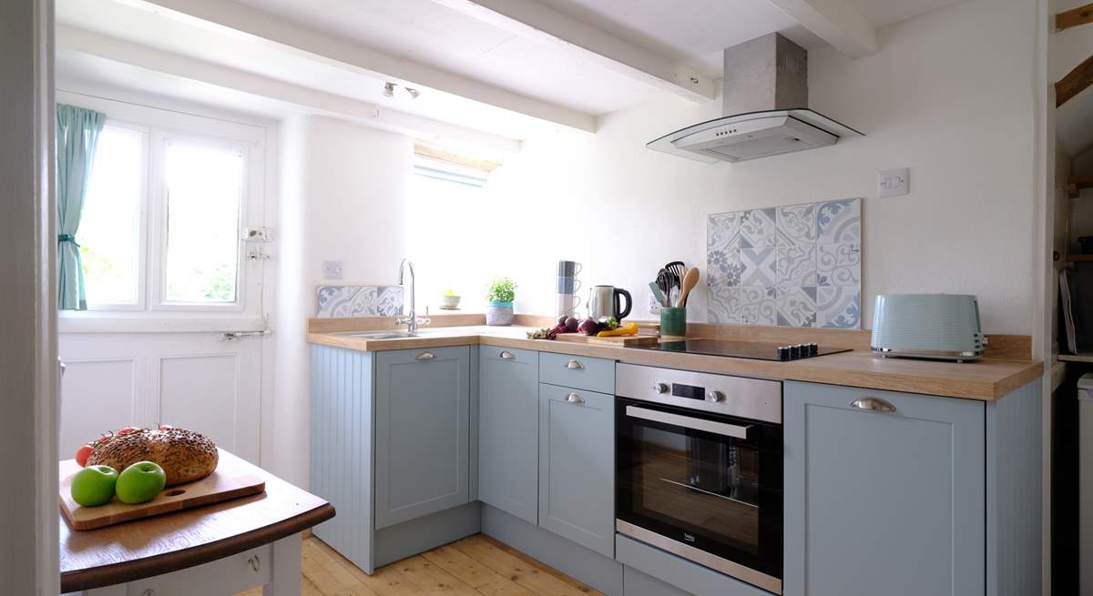 Small but perfectly formed, the kitchen has all you'll need.