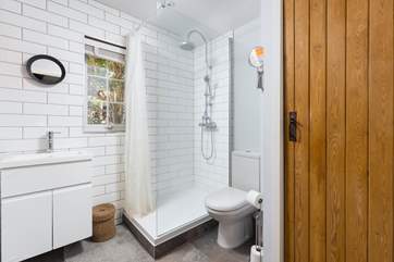 The fabulous rainfall shower in the downstairs shower-room.