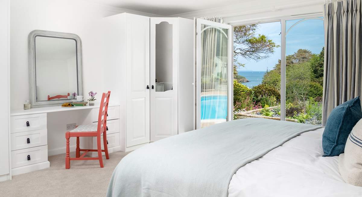 The main bedroom has the most incredible view over the creek and out to sea (bedroom 3). 