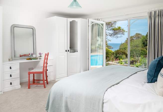 The main bedroom has the most incredible view over the creek and out to sea (bedroom 1). 