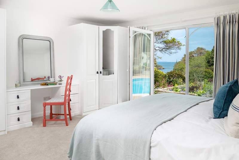 The main bedroom has the most incredible view over the creek and out to sea (bedroom 1). 