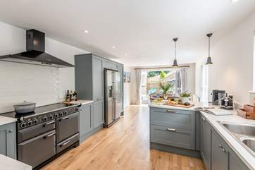 The well-equipped kitchen is perfect for your holiday cooking needs.