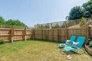 The enclosed garden is perfect for letting the young ones run free.