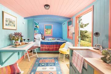 Soak up the sunny, cheerful interior.