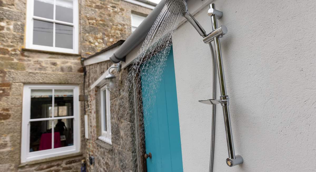 This external shower is lovely and warm.  