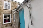 This external shower is lovely and with warm water too.