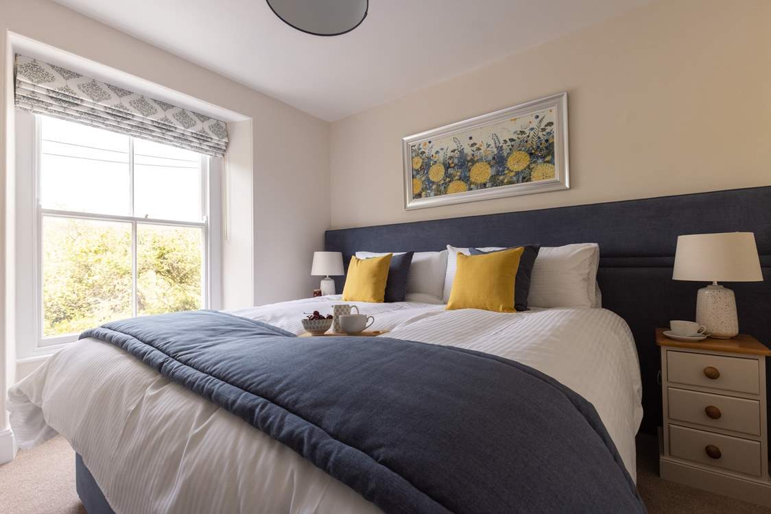 Bedroom 1 has a super-king bed that can also be configured as twin beds. It is  beautifully furnished and has luxurious bedding to ensure a good night's sleep.