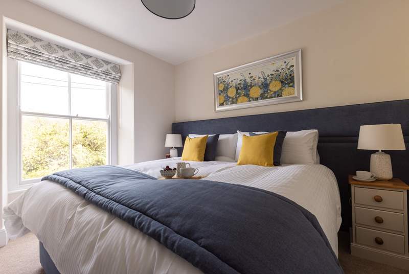 Bedroom 1 has a super-king bed that can also be configured as twin beds. It is  beautifully furnished and has luxurious bedding to ensure a good night's sleep.