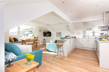 The welcoming open plan living-room.