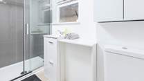 Then handy downstairs shower room off of the kitchen. 