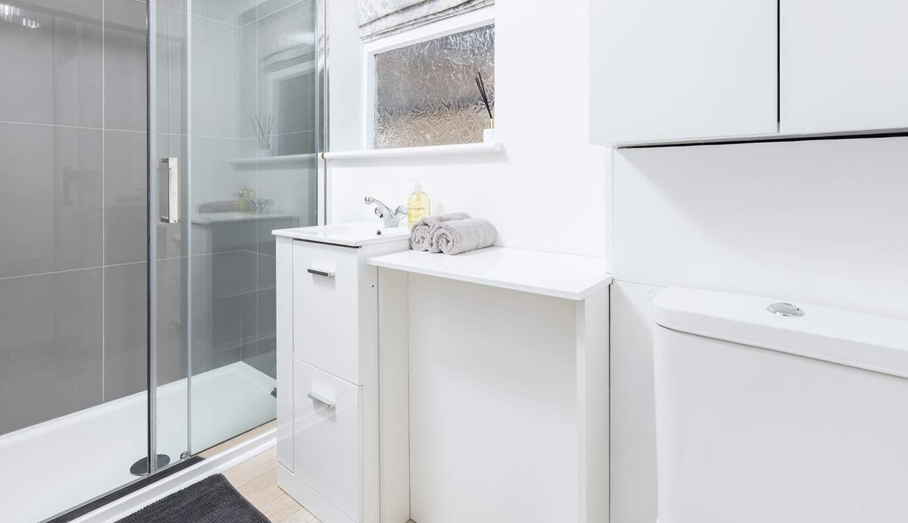 Then handy downstairs shower room off of the kitchen. 