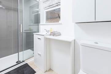 Then handy downstairs shower room off of the kitchen.