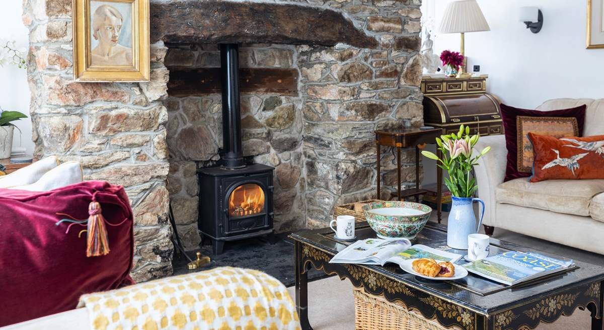 Light up the wood-burner on cooler evenings.