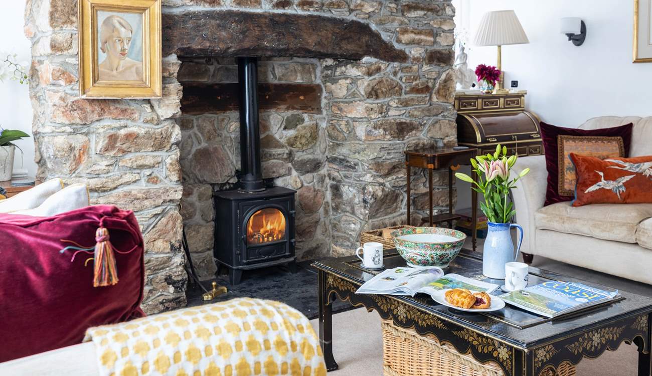 Light up the wood-burner on cooler evenings.