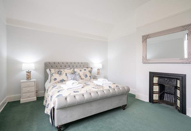 The spacious main bedroom on the second floor looks across to Ryde sea front. 