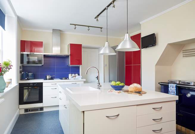 The modern kitchen is the perfect place to cook up a delicious meal for the family.