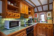 The country-style kitchen.