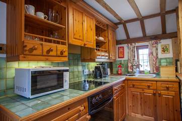 The country-style kitchen.