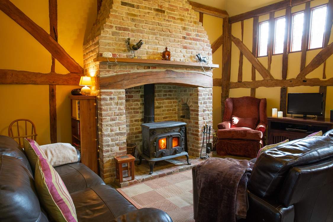 The welcoming wood-burner is perfect for those chilly days.