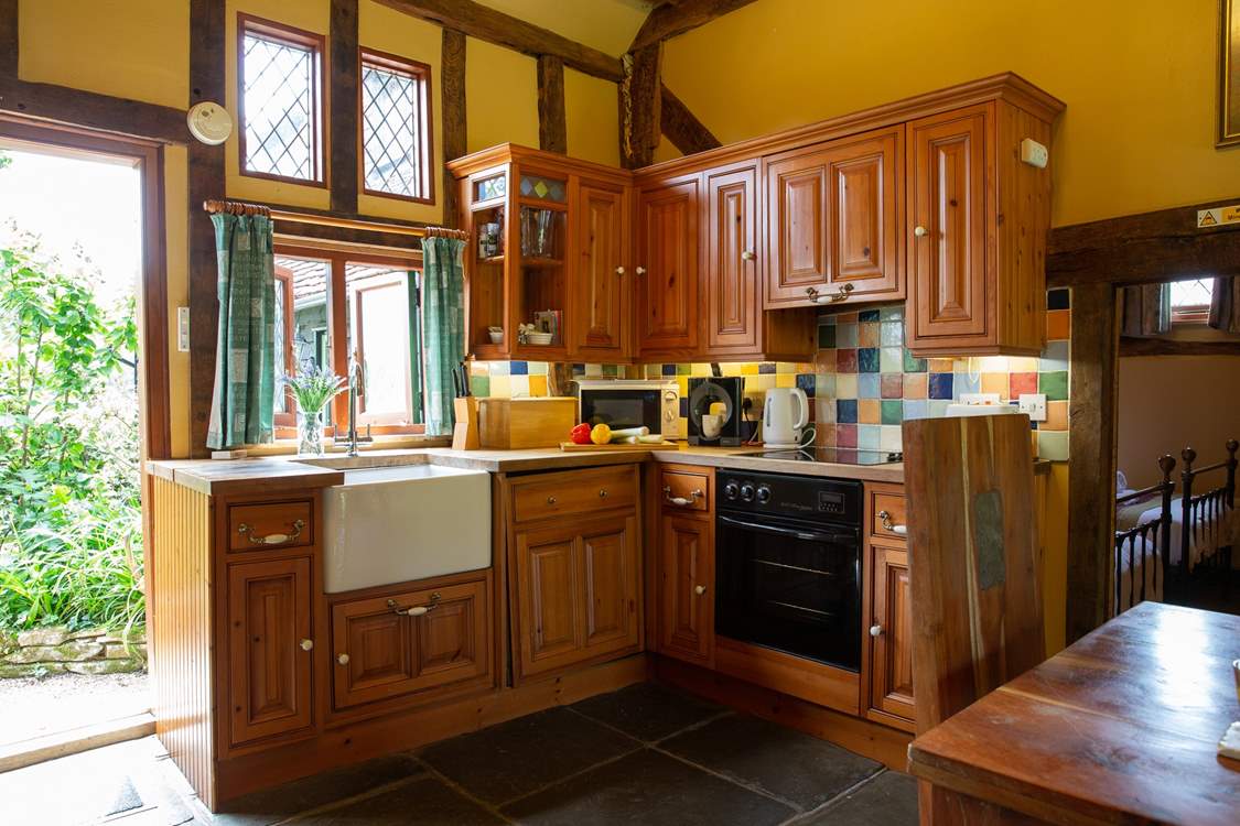 The kitchen has everything you need to make a delicious meal.