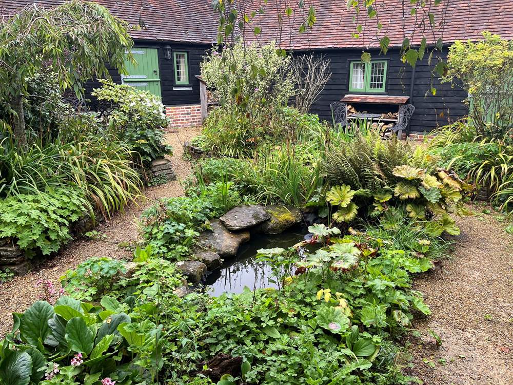 There is a pond in the courtyard, do take care with children.