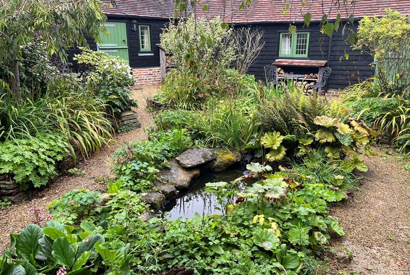 There is a pond in the courtyard, do take care with children.