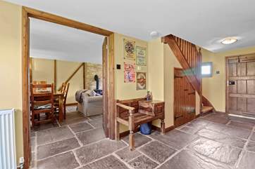 The entrance hall is full of character.