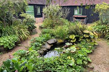 There is a pond in the courtyard, do take care with children.