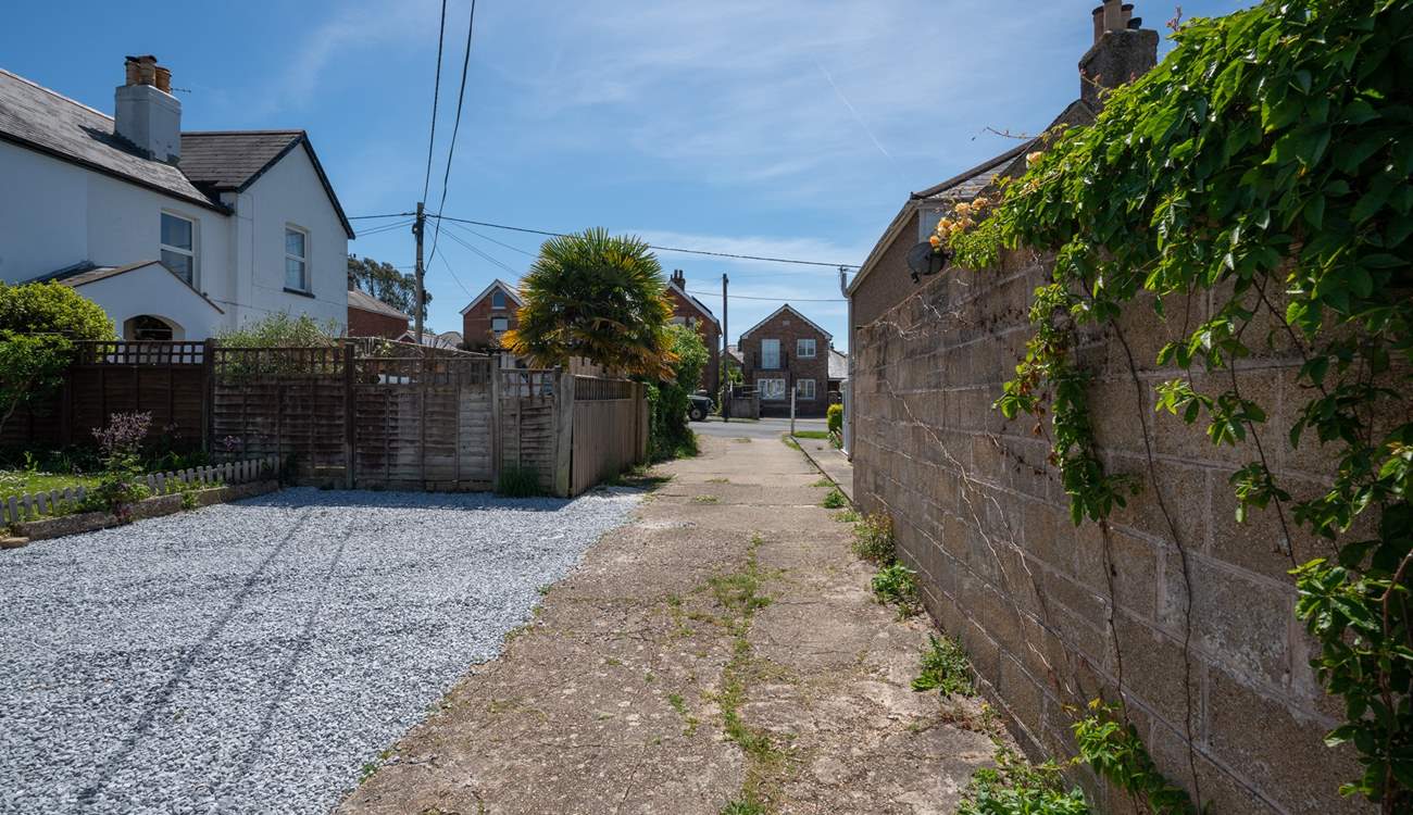 There is private parking for one car at Starboard Side. 