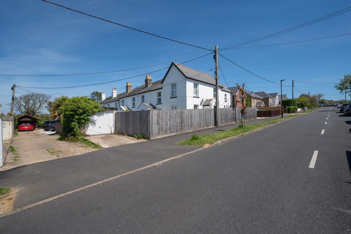 The property is located down a private road...