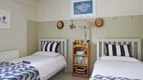 The lovely twin bedroom on the first floor.