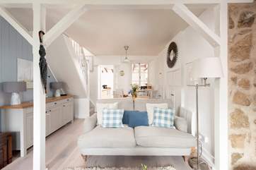 Tasteful furnishings in soft calming shades.