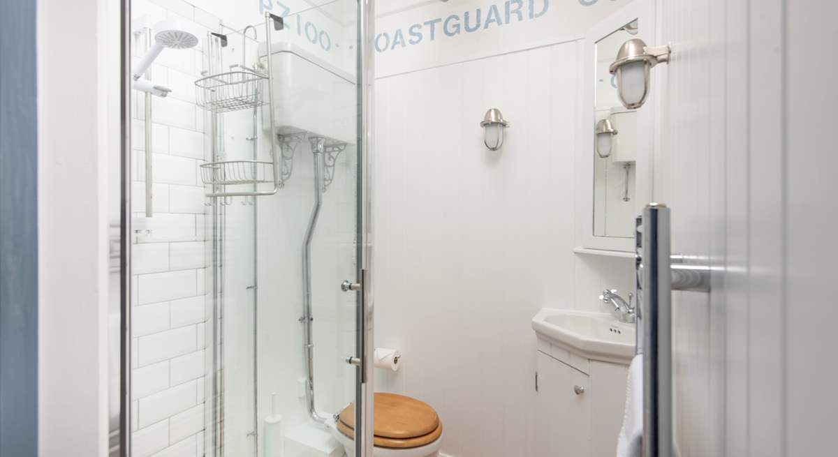 We love the nautical lighting in the downstairs shower-room.