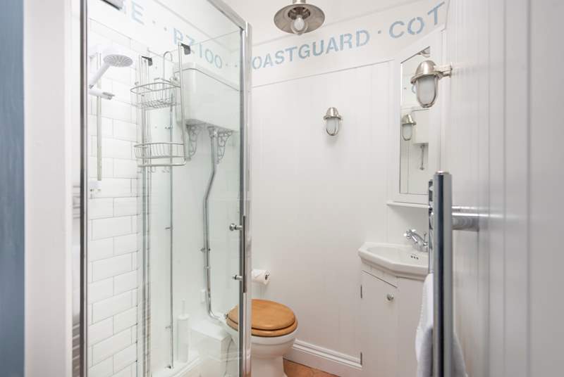 We love the nautical lighting in the downstairs shower-room.