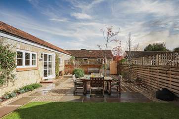 The garden is a great space to spend some time catching up on the day's adventures.