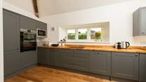 The kitchen is well-equipped.