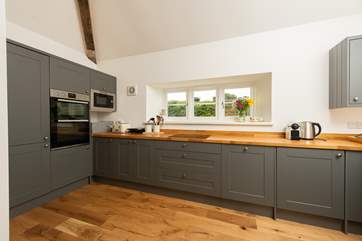 The kitchen is well-equipped.