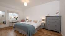 So much space and calm in bedroom 2 which features a zip and link bed which can be split into two singles on request.