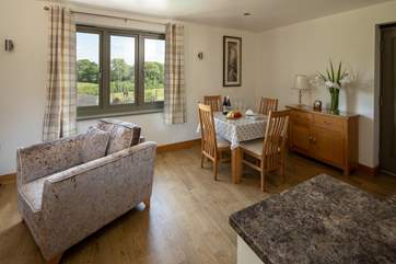The dining area is a great spot for four to dine together.