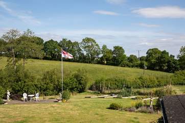 Looking out across the owners' grounds, out over to Dartmoor. You really do feel like part of the countryside in this magnificent location.