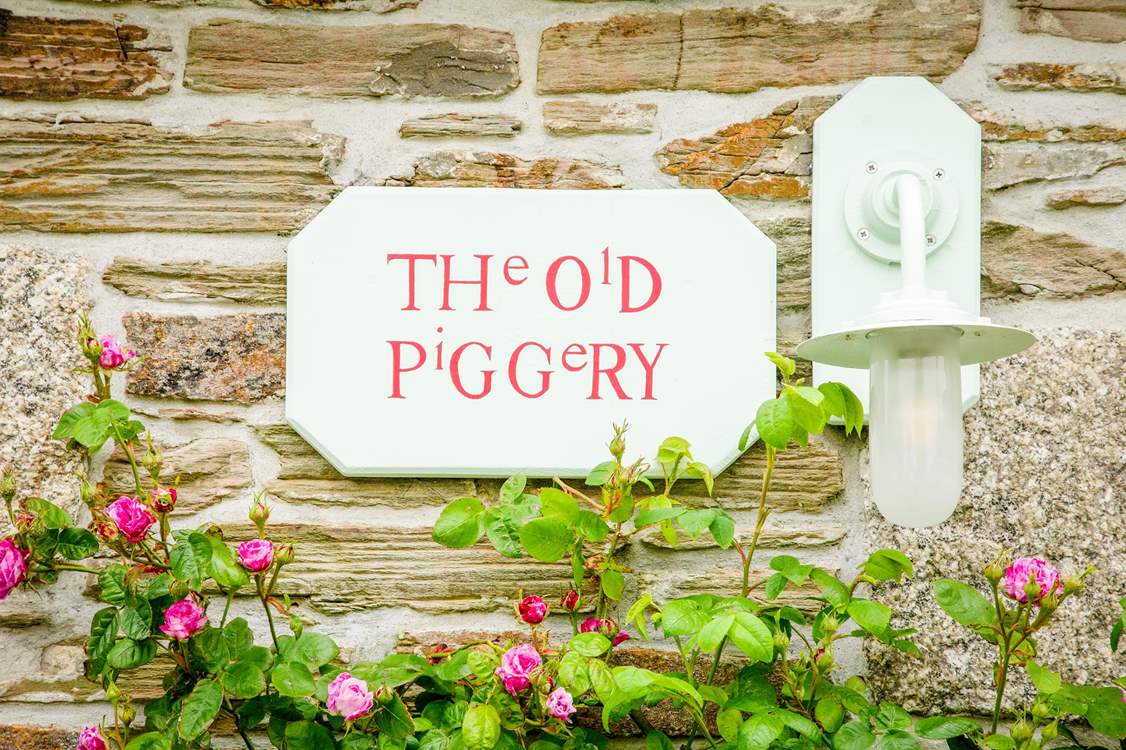 The unique house sign welcoming you on holiday.