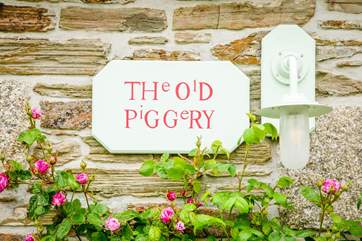 The unique house sign welcoming you on holiday.