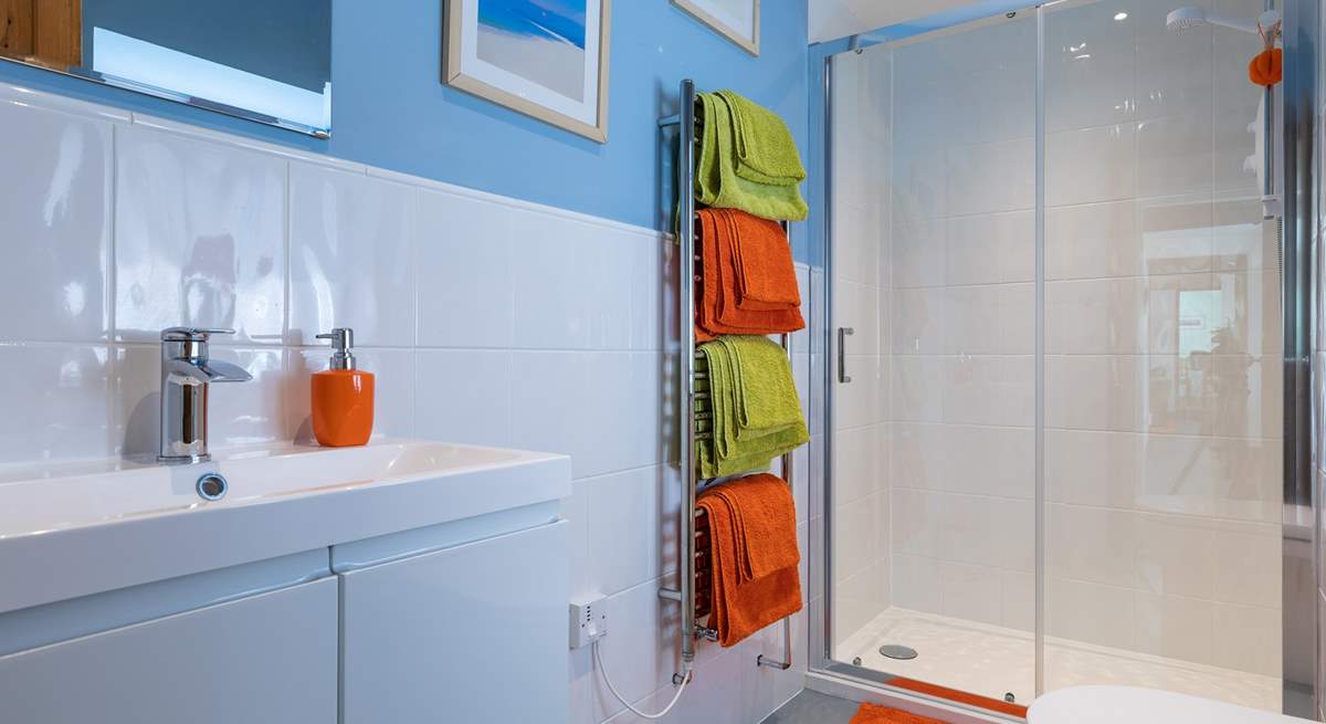 The family shower-room with a walk-in shower.