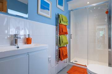 The family shower-room with a walk-in shower.
